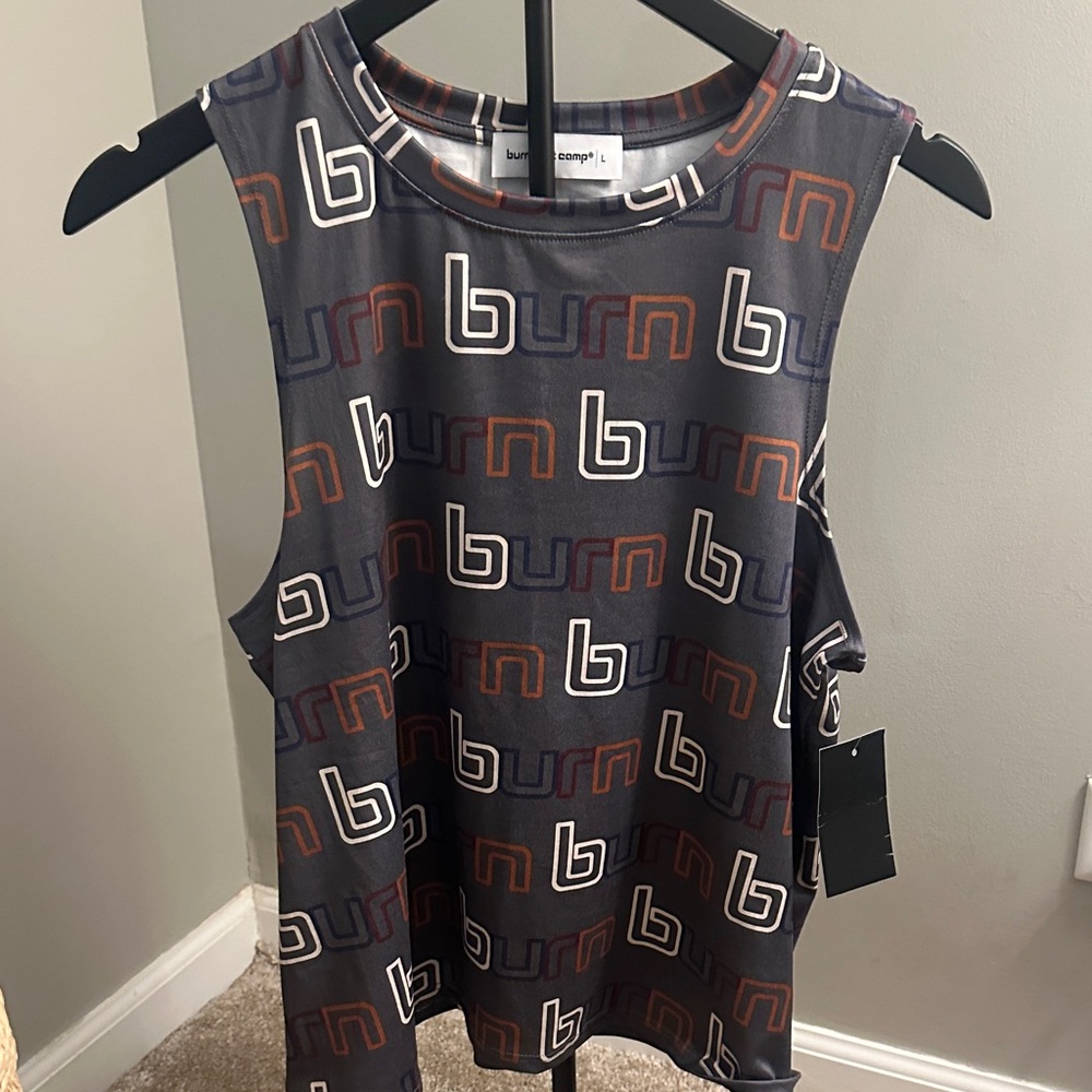 Burn Women's Graphic Muscle Tee - Black and Orange